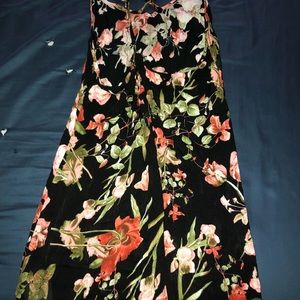 Open back floral maxi